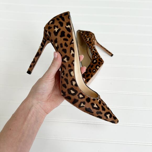 Jimmy Choo Romy 100 Leopard Print Pony Hair Pumps Brown Hazelnut Mix Size 39.5 - Picture 6 of 14